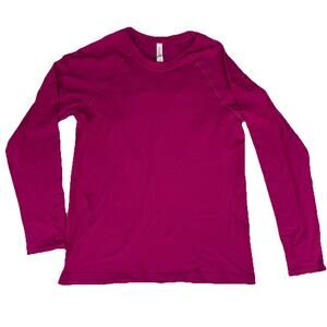 Athleta Momentum Printed Top Long Sleeve T-Shirt XL Extra Large Blue Workout